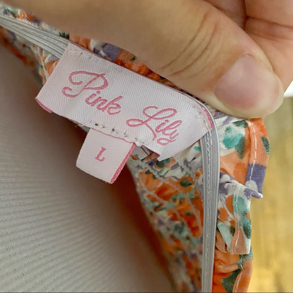 Pink Lily Floral Midi Pink Maternity/Post Maternity Dress - Picture 9 of 11